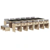 Image de vidaXL Ensemble de jardin 17 pièces avec coussins Mélange beige Poly rotin