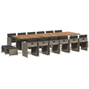 Image de vidaXL Ensemble de jardin 17 pièces avec coussins Gris Poly rotin
