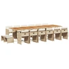 Image de vidaXL Ensemble de jardin 17 pièces avec coussins Beige Poly Rattan