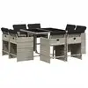 Image de vidaXL Salon de jardin 9 pièces avec coussins gris clair Poly rotin