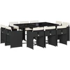 Image de vidaXL Ensemble de jardin 11 pièces avec coussins Noir Poly Rattan