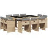 Image de vidaXL Salon de jardin 11 pièces avec coussins Mélange beige Poly rotin