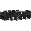 Image de vidaXL Ensemble de jardin 13 pièces avec coussins Noir Poly Rattan