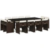 Image de vidaXL Ensemble de jardin 13 pièces avec coussins Marron Poly rotin