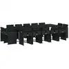 Image de vidaXL Ensemble de jardin 15 pièces avec coussins Noir Poly Rattan