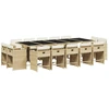 Image de vidaXL Salon de jardin 15 pièces avec coussins Beige Poly Rattan