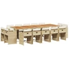 Image de vidaXL Salon de jardin 15 pièces avec coussins Beige Poly Rattan