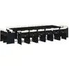 Image de vidaXL Ensemble de jardin 17 pièces avec coussins Noir Poly Rattan