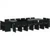 Image de vidaXL Ensemble de jardin 17 pièces avec coussins Noir Poly Rattan