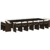 Image de vidaXL Ensemble de jardin 17 pièces avec coussins Marron Poly rotin