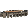 Image de vidaXL Ensemble de jardin 17 pièces avec coussins Gris Poly rotin