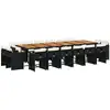 Image de vidaXL Ensemble de jardin 17 pièces avec coussins Noir Poly Rattan