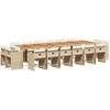 Image de vidaXL Ensemble de jardin 17 pièces avec coussins Beige Poly Rattan
