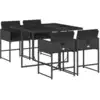 Image de vidaXL Ensemble de jardin 5 pièces avec coussins Noir Poly Rattan