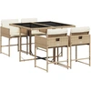 Image de vidaXL Salon de jardin 5 pièces avec coussins Beige Poly Rattan
