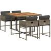Image de vidaXL Ensemble de jardin 5 pièces avec coussins Gris Poly rotin