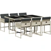 Image de vidaXL Ensemble de jardin 7 pièces avec coussins gris clair Poly rotin