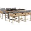 Image de vidaXL Ensemble de jardin 7 pièces avec coussins Mélange beige Poly rotin