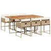 Image de vidaXL Ensemble de jardin 7 pièces avec coussins Beige Poly rotin