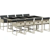 Image de vidaXL Salon de jardin 9 pièces avec coussins gris clair Poly rotin