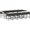 Image de vidaXL Ensemble de jardin 11 pièces avec coussins Noir Poly Rattan