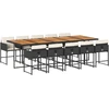 Image de vidaXL Ensemble de jardin 11 pièces avec coussins Noir Poly Rattan