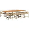 Image de vidaXL Salon de jardin 11 pièces avec coussins Beige Poly Rattan