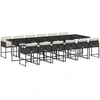 Image de vidaXL Ensemble de jardin 13 pièces avec coussins Noir Poly Rattan
