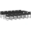 Image de vidaXL Ensemble de jardin 13 pièces avec coussins Noir Poly Rattan