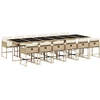 Image de vidaXL Salon de jardin 13 pièces avec coussins Beige Poly Rattan