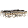 Image de vidaXL Ensemble de jardin 13 pièces avec coussins Mélange beige Poly rotin