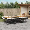 Image de vidaXL Ensemble de jardin 13 pièces avec coussins Noir Poly Rattan