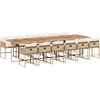 Image de vidaXL Salon de jardin 13 pièces avec coussins Beige Poly Rattan