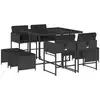 Image de vidaXL Salon de jardin 9 pièces avec coussins noir poly rotin