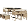 Image de vidaXL Salon de jardin 9 pièces avec coussins Beige Poly Rattan