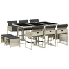 Image de vidaXL Salon de jardin 11 pièces avec coussins gris clair Poly rotin