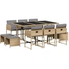 Image de vidaXL Salon de jardin 11 pièces avec coussins Mélange beige Poly rotin