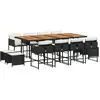 Image de vidaXL Ensemble de jardin 13 pièces avec coussins Noir Poly Rattan