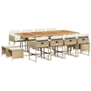 Image de vidaXL Salon de jardin 13 pièces avec coussins Beige Poly Rattan