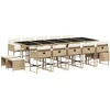 Image de vidaXL Salon de jardin 15 pièces avec coussins Beige Poly Rattan