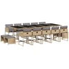 Image de vidaXL Ensemble de jardin 15 pièces avec coussins Mélange beige Poly rotin