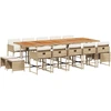 Image de vidaXL Salon de jardin 15 pièces avec coussins Beige Poly Rattan