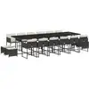 Image de vidaXL Ensemble de jardin 17 pièces avec coussins Noir Poly Rattan