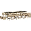 Image de vidaXL Ensemble de jardin 17 pièces avec coussins Beige Poly Rattan