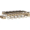 Image de vidaXL Ensemble de jardin 17 pièces avec coussins Mélange beige Poly rotin