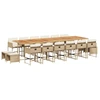 Image de vidaXL Ensemble de jardin 17 pièces avec coussins Beige Poly Rattan