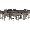Image de vidaXL Ensemble de jardin 11 pièces avec coussins Gris Poly rotin