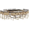 Image de vidaXL Salon de jardin 11 pièces avec coussins Mélange beige Poly rotin