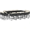 Image de vidaXL Ensemble de jardin 13 pièces avec coussins Noir Poly Rattan