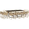 Image de vidaXL Salon de jardin 13 pièces avec coussins Beige Poly Rattan